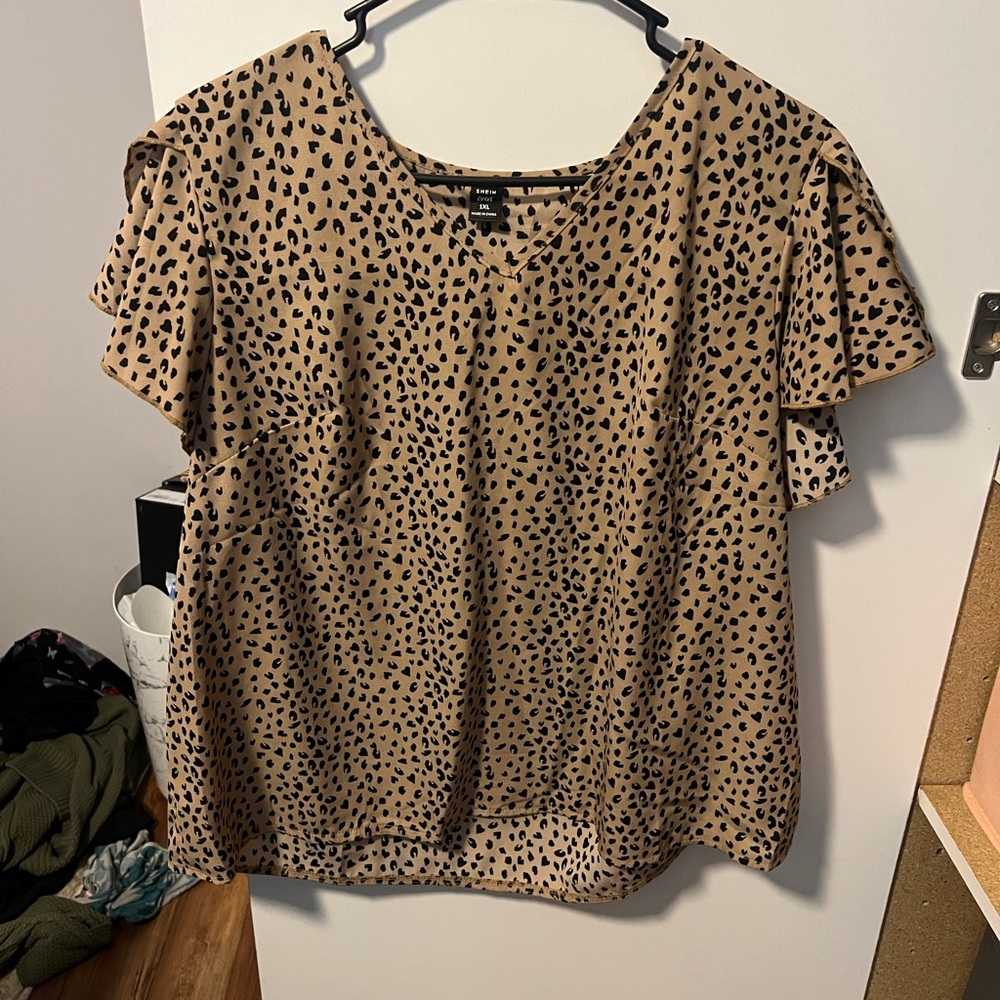 Cheetah shein blouse